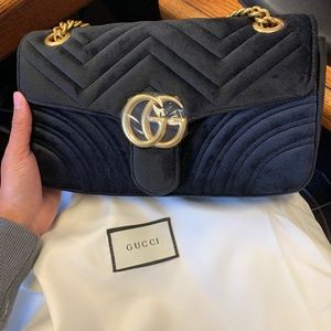 small GGmarmont matelasse velvet shoulder bag